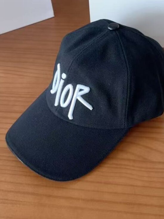 Dior Embroidered Logo Baseball Hat Black